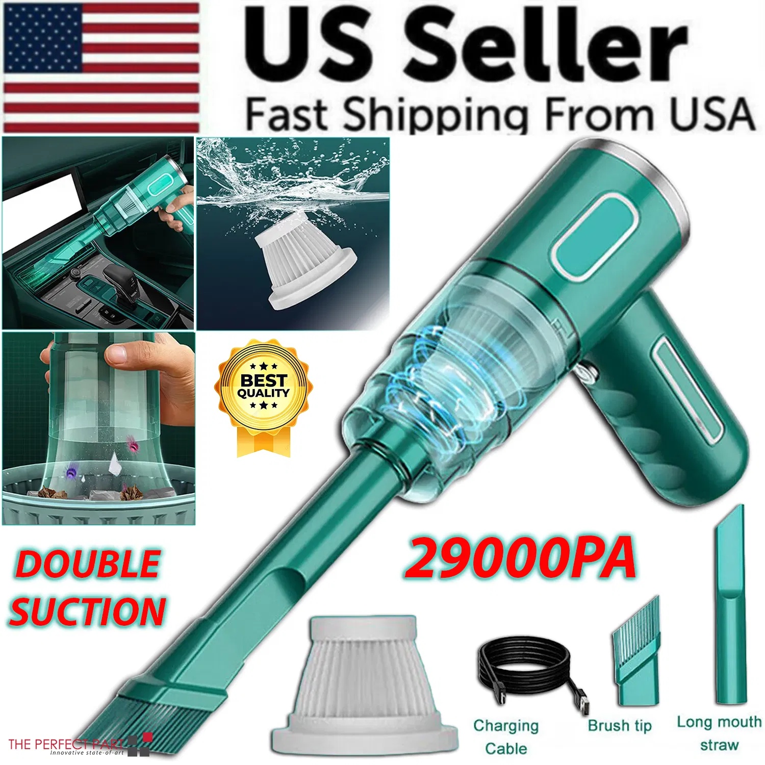 Wireless 29000PA Handheld Vacuum – Compact Cleaner for Car & Home Use | Free & Fast Shipping USA (3–5 Days)